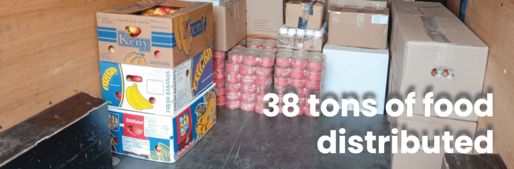 38 tons of food distibuted